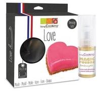 Moule à gâteau semi-rigide cœur + 1 poudre alimentaire irisée dorée Scrapcooking