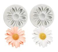 Moule à gâteau tournesol, 2 pièces, moule à gâteau fondant avec motif tournesol, moules décoratifs en silicone pour décoration de cupcakes au chocolat et gommes, moules mauvaises herbes pour choc