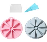 Moule à gâteaux en silicone, Moule à pizza antiadhésif, Moule à pizza triangulaire à 8 empreintes, Moule en silicone alimentaire, Moule à gâteaux spécial et nouveau pour brownies, muffins