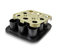 Zenker 7910 Moules à Pâtisserie Cylindriques, Moule A Gateau, Moule Gateau, Moule à Gateau, Moule Gateau Rond, Moule 9 Mini Gâteaux, Acier, 29 x 29 x 8 cm