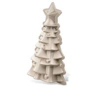 Dr Oetker 1392 Moule à motif sapin de Noël, Moule à forme spécifique, Moule arbre de Noël, Argenté, Fonte d'aluminium, 500ml, 27,5x7,5cm