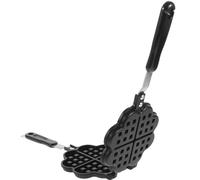 Moule à Gaufres Antiadhésif en Aluminium Noir pour Cuisson Rapide | Aluminium Moulé, Surface Lisse, Usage en Appartement ou Kitchenette, pour Pâte à Biscuits et Chocolat