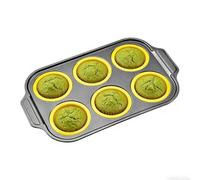 Moule à gaufres en silicone - 6 cavités réutilisables pour muffins | Moules en silicone pour la cuisson - Pour le petit-déjeuner, la cuisson, le dessert, les friandises, les cupcakes, le , l'œuf