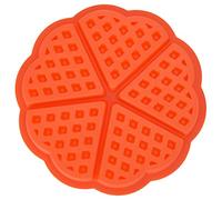 Moule à Gaufres en Silicone à 4/5 Cavités, Réutilisable, Four Congélateur, Lave-Vaisselle, Accessoire de Cuisson Pratique pour Gâteaux, Pizzas, Pain, Rouge (en Forme de Coeur)
