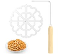 Moule à gaufres, rosaces, timbales, Bunuelos, avec poignée en bois, en aluminium, 1 moule pour rosette de biscuits Bunuelos (1 article)