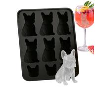 Moule à glace 3D French Bulldog Ice Mold | Silicone Easy-Release Leak-Proof Reusable Press Maker Beer for Whiskey Wine Bartending Home Restaurants Parties