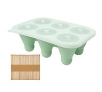 Moule à Glace,6 Cavités à Démoulage Facile avec Couvercle | Moule en Silicone pour Bloc de Glace avec Bâtonnets - pour Desserts Brownie Gâteau Mousse au Chocolat Pudding Fondant Yaourt Jus