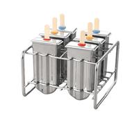 Moule à glace - 6 moules à glace en acier inoxydable | Moule à glace réutilisable avec 100 bâtonnets - Moule à glace en acier durable pour