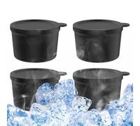 Moule à glace, compartiment à glaçons | Machine à glace antiadhésive pour congélateur avec couvercle | 4x essentiels de cuisine portables, fixation cône de neige pour la maison, les restaurants