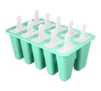 Moule à Glace Couvercles à Dix Compartiments Vert en Silicone | Outil Réutilisable pour Purée et Jus, Usage la Cuisine Familiale, Livré Bâtonnets et Couvercles