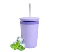 Moule à glace cylindrique, avec couvercle et paille en silicone de type presse à libération facile - Bac à glaçons cylindriques pour congélateur, whisky, cocktails, bourbon, fête, maison, camping-car