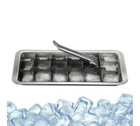 Moule à Glace en Acier Inoxydable,Moule à Glace 10 Compartiments pour Whisky Amovible - Moule Cube en Acier Inoxydable avec Clip Pour Cuisine Congélateur Boissons Utilisation Quotidienne Maison