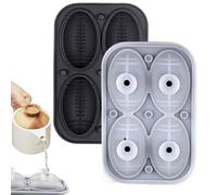 Moule À Glace En Forme De Football,3D À 4 Cavités | Moule En Silicone Rafraîchissant Pour Boissons - Pour Whisky Café Eau Bar Réfrigérateur Congélateur Chocolat Gâteau Fondant Boule De