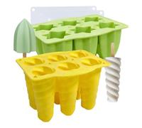 Moule à glace en forme de glace, moule à dessert refroidi en deux parties à six cavités - Machine en silicone pour faire de la crème glacée, pour les parents jus de lait confiture camping vacances été