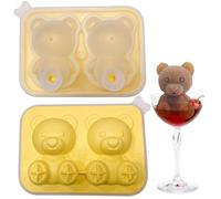 Moule à glace en forme d'ours - Moule à glaçons en silicone réutilisable, bol flexible pour animaux | Moules mignons pour café, lait, thé glacé, nouveauté forme de boisson congelée, accessoire de bar