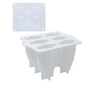 Moule à glace en silicone 6 cavités, sorbetière forme de coquillage, 3 couleurs au choix(White)