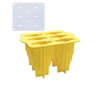 Moule à glace en silicone 6 cavités, sorbetière forme de coquillage, 3 couleurs au choix(Yellow)
