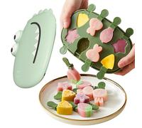 Moule à glace en silicone - 8 moules en silicone pour crème glacée sur queue, couvercle à dinosaure, déverrouillage facile, accessoire polyvalent pour fêtes et réunions familiales