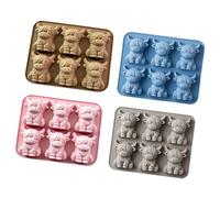 Moule à glace en silicone avec 6 cavités pour cocktails créatifs et desserts Moule à glace en forme de bétail miniature