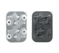 Moule à glace en silicone flexible avec 4 cavités, moule à glace rond 3D pour chien pour un usage domestique et décoration de boissons, accessoires de fête, plateau cube