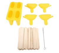 Moule À Glace En Silicone, Kit DIY Pour Crèmes Glacées Avec 50 Bâtonnets, Moules Multi - Usages Pour Sorbets Et Jus, Ensemble Portable Avec Brosse De Nettoyage Pour Cuisine Familia (Jaune)