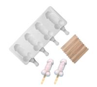 Moule à Glace en Silicone, Moule à Esquimaux Cadeau Créatifs et Drôles Réutilisable, DIY Crème Glacée Popsicle Maker pour Adulte, sans BPA, avec 10 Bâtonnets en Bois pour Saint-Valentin Fête