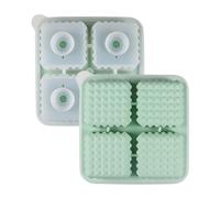 Moule à glace en silicone, moule de bac à glace | Cube de regroupement carré à 4 cavions fait à la main VAY | Moule de fabrication de glace portable à libération facile pour la vie