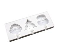 Moule à Glace en Silicone Thème Noël, Démoulage Facile Réutilisable | Desserts Gélifiés et Bâtonnets Glacés, Usage la Cuisine Estivale, Design Festif pour Parents et Garçon Fille