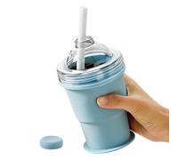 Moule à glace | Moule en silicone pliable anti-goutte de 325 ml avec couvercle et paille | Forme pour boules de glace en silicone | pour lait bière boissons non alcoolisées maison