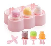 Moule à Glace, Moulle Esquimaux Silicone, Mini Moule a Glace, Glaces à L'eau, Ice Pop Mold Popsicle Sorbet DIY Réutilisable, Moulle Magnum pour DIY Sorbet Yaourts (rose-1)