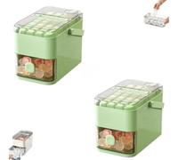 Moule à glace réutilisable à double couche Machine À Glaçons Cube avec Couvercle Pression Facile Portable Double Couche Boîte de Rangement for Congélateur