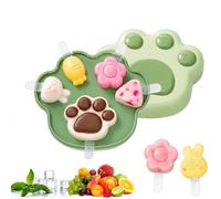 Moule a Glace Silicone Moules Maison 5 Pièces Avec Couvercle Patte Chat | Enfant Glaces Bebe Empilable Reutilisable Bac Congelation Puree Silikomart