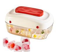 Moule à glace - Type à presser - 32 grilles - Moule à glaçons | Plateau CE Cube avec couvercle résistant aux déversements | Cube refroidi empilable qui fait des moules |