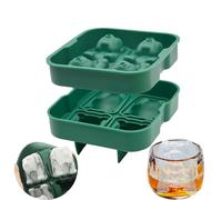 Moule à glaçons 3D Bulldog - Moule à glaçons en silicone à dégagement facile - Bac à glaçons en forme de chien pour whisky, cocktails, thé glacé et café - Bac à glaçons pour congélateur (Vert foncé)