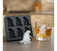 Moule à glaçons 3D en forme de monstre en silicone sans BPA avec couvercle pour 6 monstres vifs, parfait pour le whisky, les cocktails et toute boisson (noir)