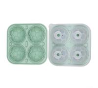 Moule à glaçons 3D en silicone avec entonnoir pour un remplissage facile, convient pour le whisky, les cocktails, le brandy, le bourbon, les boissons glacées (ballon de football vert)