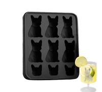 Moule à glaçons - 9 cavités bouledogue français 3D en silicone | Moule à glaçons Bulldog | Fabricant de glaçons souple et amusant en forme de chien pour boissons de fête, présentation C