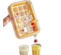 Moule à glaçons avec une main, bac à glaçons à presser d'une seule main, tasse à glaçage amovible facile à nettoyer, 15 cubes carrés de glaçage pour café, whisky, jus et boissons glacées