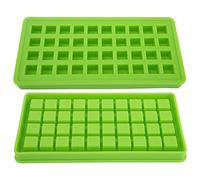 Moule à glaçons, bac à glaçons en silicone 40 grilles carrées, moule faire soi-même, accessoires de cuisine antiadhésifs dégagement facile, sans pour cocktails, whisky, bar (Verte)