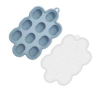 Moule à glaçons bleu avec couvercle, plateau de congélation pour aliments pour bébé, récipient de congélation pour stocker le porridge, le lait maternel, les fruits, la purée, la gelée