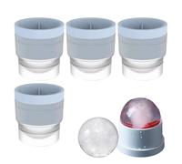 Moule À Glaçons Boule, 4 Pièces Moule À Boules De Glace En Silicone Bac A Glacon Round Antiadhésif Pour Whisky, Vin, Cocktails, Célébrations, Fêtes, Rassemblements