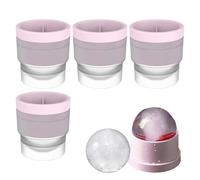 Moule À Glaçons Boule, 4 Pièces Moule À Boules De Glace En Silicone Bac A Glacon Round Antiadhésif Pour Whisky, Vin, Cocktails, Célébrations, Fêtes, Rassemblements