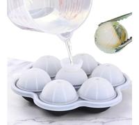 Moule à Glaçons Boule, Grand Bac à Glaçons en Silicone, 5CM Moule à Glaçons Rond, Boules à Glaçons Pour Boisson Froide, Whisky, Cocktail, Vin, Bière, Jus, San BPA (Noir)