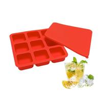 Moule à Glaçons | Conteneur Réutilisable À 9 Alvéoles Avec Couvercle,Moule À Glaçons Carrés | Pour Cocktails, Whisky, Café, Fêtes, Nourriture, Bar, Camping, Chocolat, Bonbons,