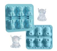 Moule à Glaçons Cube - Moule Vache 6 Cavités Alimentaire Anti-Débordement,Bac à Glaçons en Silicone avec Couvercle | pour Cocktail Bourbon Jus Lait Chocolat Bonbons Cuisine Maison Appartement