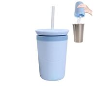 Moule à glaçons cylindrique avec couvercle et paille, portable, mini moule à glaçons en silicone facile à démouler pour congélateur, whisky, cocktails, soda, fête, maison, camping-car