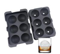 Moule à glaçons de golf, bac à glaçons en silicone avec 6 trous, moule à glaçons en forme de balle de golf, grands bacs à glaçons ronds en forme de boule pour boire du whisky pour desserts,