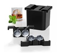Moule à glaçons en cristal transparent, moule à glaçons géant de 6 cm pour bourbon, whisky à l'ancienne, bac à glaçons rond en silicone pour cocktail, machine à glaçons diamant
