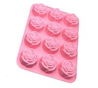 Moule à glaçons en forme de cube 12 cavités Rose anti-adhésif Fournitures | Moule à chocolat et glaçons pour savon, bonbons, mousse, nourriture, whisky, cocktails, travaux manuels, congélateur, cuisine