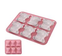 Moule à glaçons en silicone - 6 bacs à glaçons en silicone - Forme d'animaux de dessin animé - Pour repas, fêtes, cocktails, whisky, vin, camping et voyages